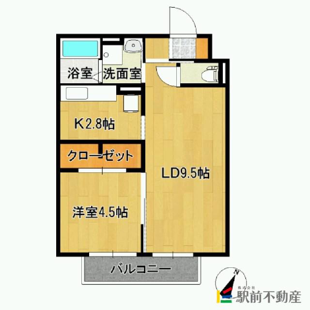 レーヴ天祐(1LDK/2階)の間取り写真
