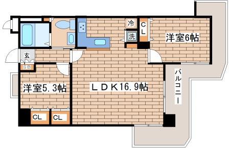 プリオーレ須磨(2LDK/1階)の間取り写真
