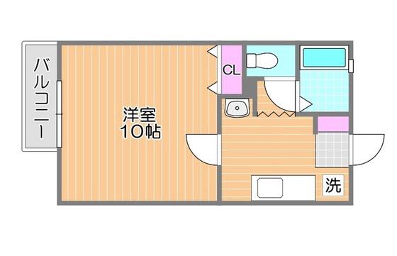 ツイン・ウッズII(1K/1階)の間取り写真