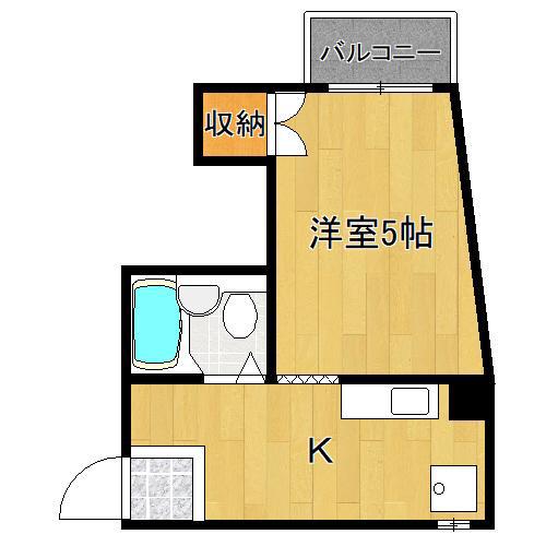 出戸ターミナルハイツ(1K/3階)の間取り写真