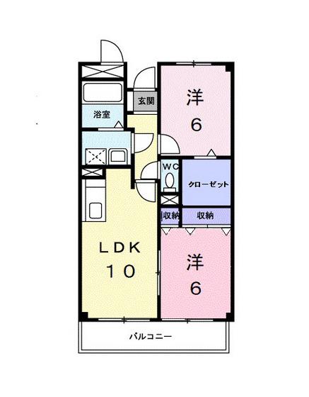 マーベラス豊成(2LDK/2階)の間取り写真