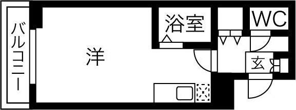 スカイハイツ(ワンルーム/6階)の間取り写真