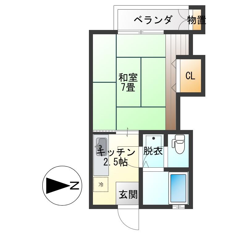 ハイツコマツ(1K/1階)の間取り写真
