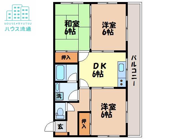 グランドリー山田(3DK/3階)の間取り写真