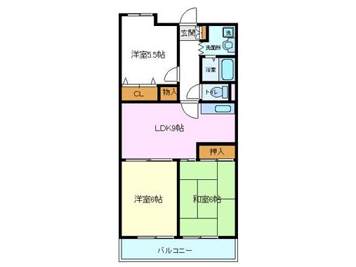エナジー高橋(3LDK/2階)の間取り写真