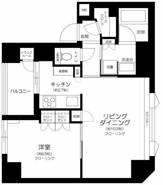 ベリスタ日本橋小伝馬町(1LDK/11階)の間取り写真