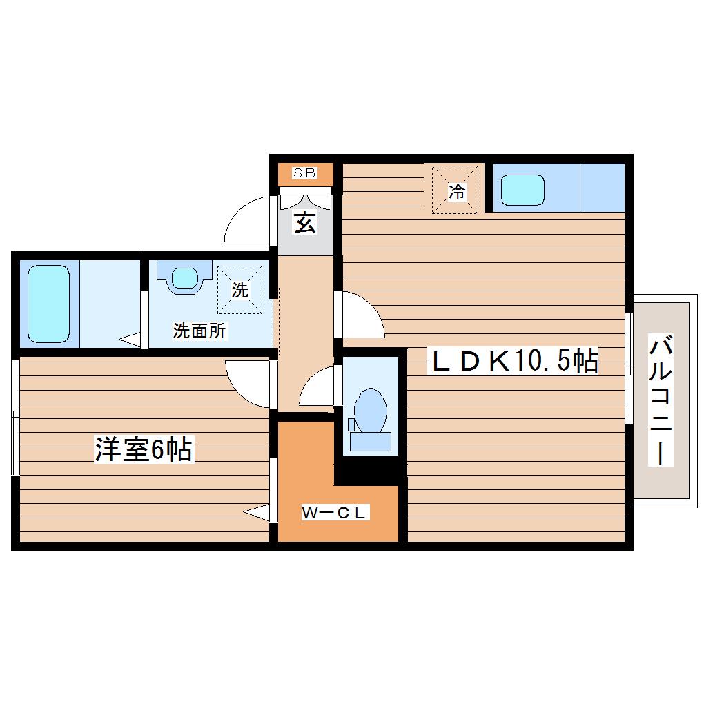 レピィナードI(1LDK/2階)の間取り写真