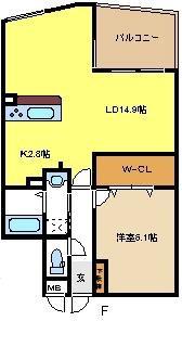 プロシード新瑞橋(1LDK/8階)の間取り写真