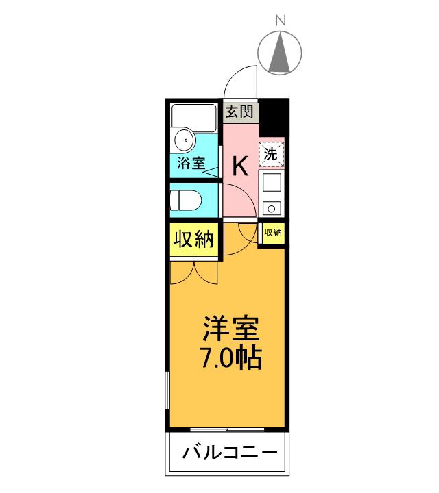 ロイヤルマンション安積町(1K/3階)の間取り写真