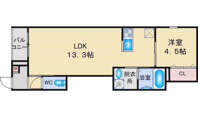 REGALEST DUO(1LDK/1階)の間取り写真
