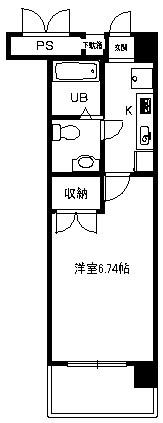 クロスピア山王(1K/4階)の間取り写真