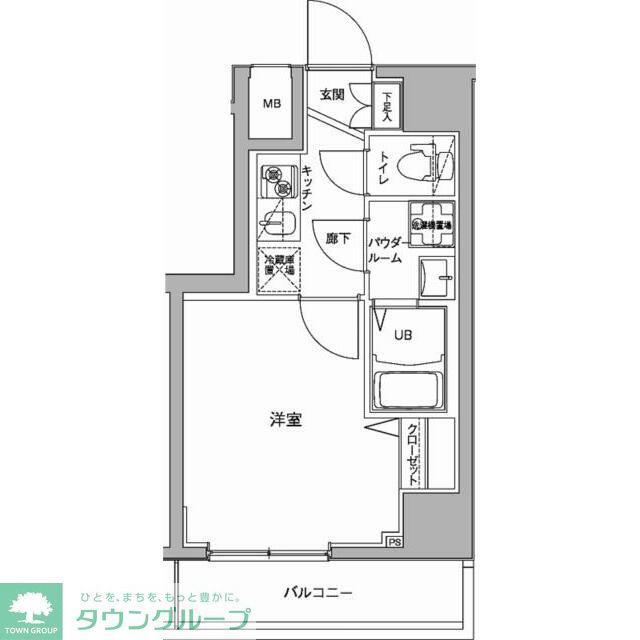 ジェノヴィア川崎駅グリーンヴェール(1K/8階)の間取り写真