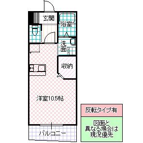 ハイパー桜(1K/5階)の間取り写真