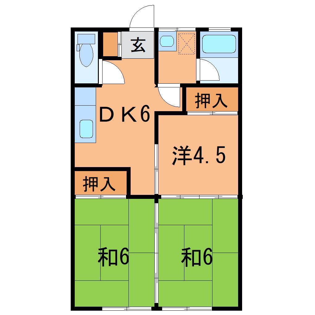 サンハイツ(3DK/1階)の間取り写真