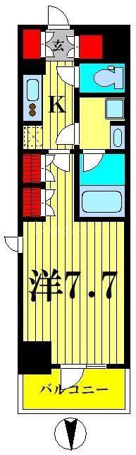 ラティエラ大島(1K/13階)の間取り写真