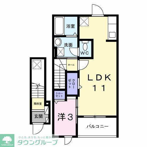 ヒカルサ東京立川(1LDK/2階)の間取り写真