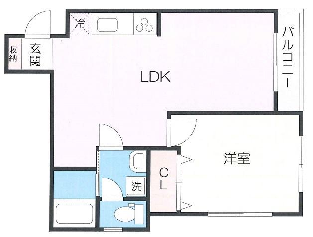 メゾンファミール(1LDK/2階)の間取り写真