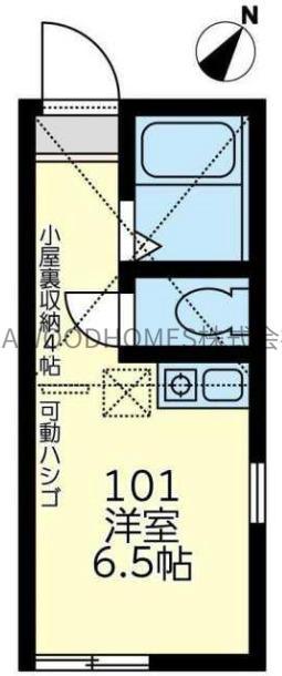 ユナイト追浜ベネッティーの杜(ワンルーム/2階)の間取り写真