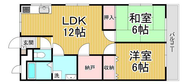 内山マンション(2SLDK/3階)の間取り写真