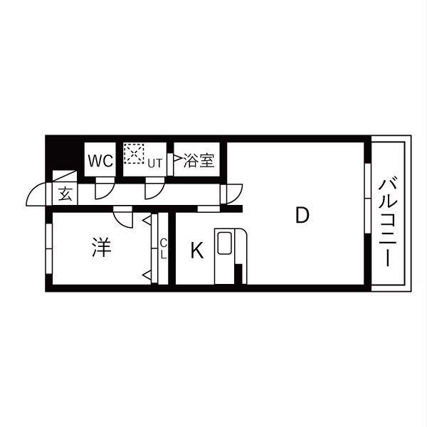 ウエストコート(1LDK/2階)の間取り写真