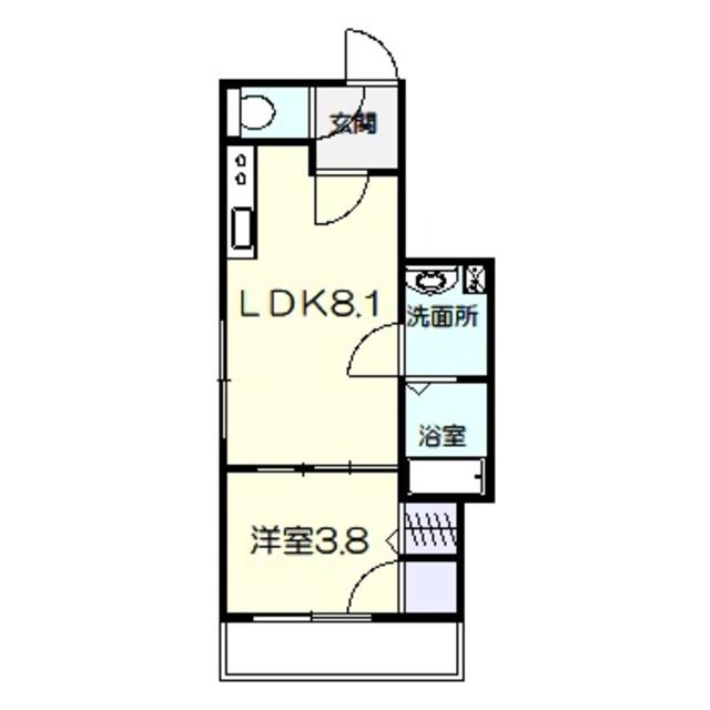 GRANDIR堺(1LDK/3階)の間取り写真