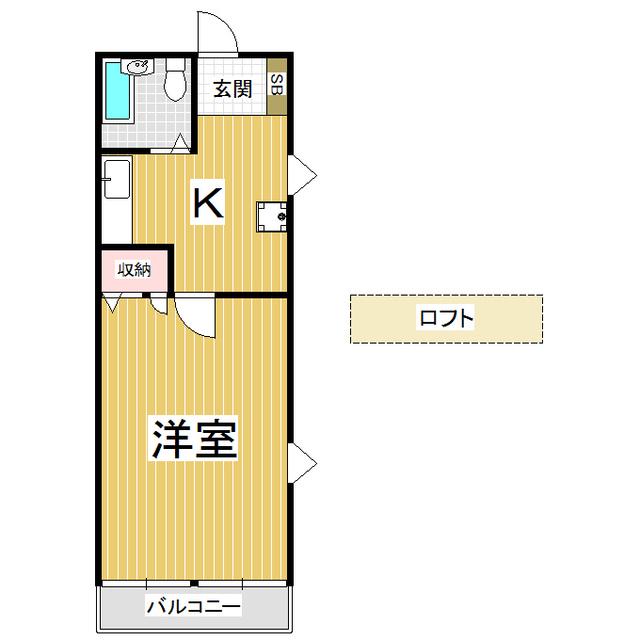 羽広青山ハイツ(1K/2階)の間取り写真