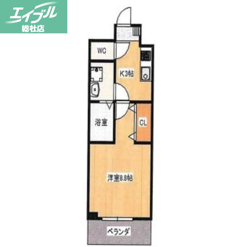 BELLA CASA FELICE(1K/2階)の間取り写真