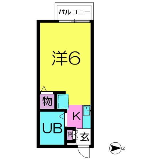 サンハイツあづま(1K/2階)の間取り写真