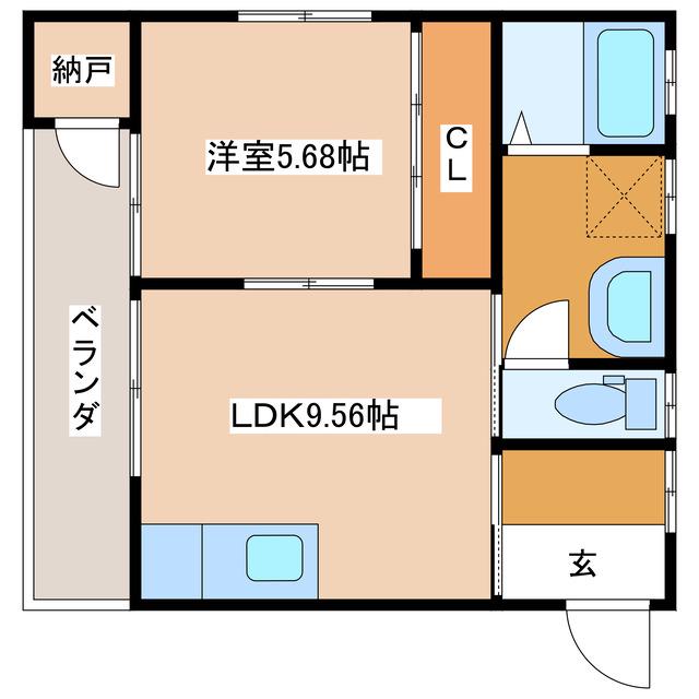 カナダコーポ(1LDK/1階)の間取り写真