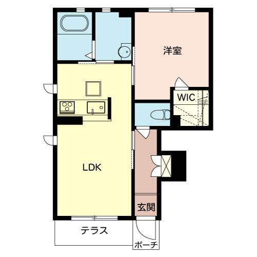 シャーメゾン紀三井寺II C棟(1LDK/1階)の間取り写真