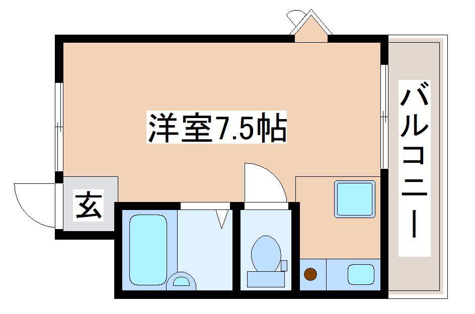 ベル東須磨(ワンルーム/4階)の間取り写真