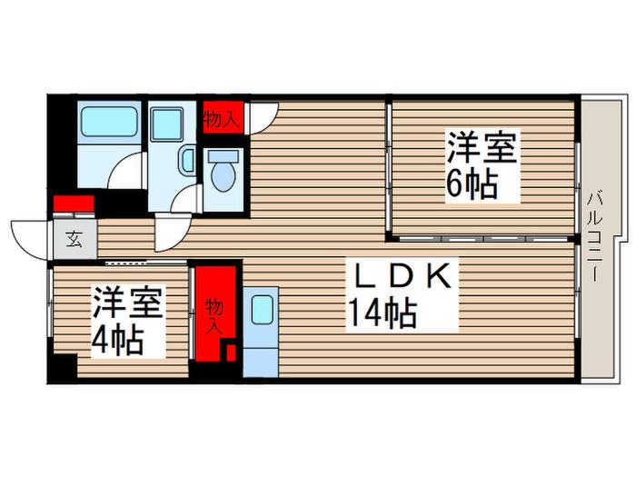 日暮ビル(2LDK/2階)の間取り写真