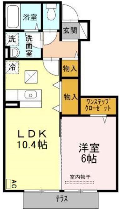 エトワールコートB(1LDK/1階)の間取り写真