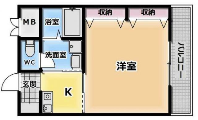 CLOVER KYOTOビル 2棟(1K/3階)の間取り写真