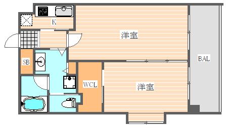 S-FORT筑紫通(1LDK/2階)の間取り写真