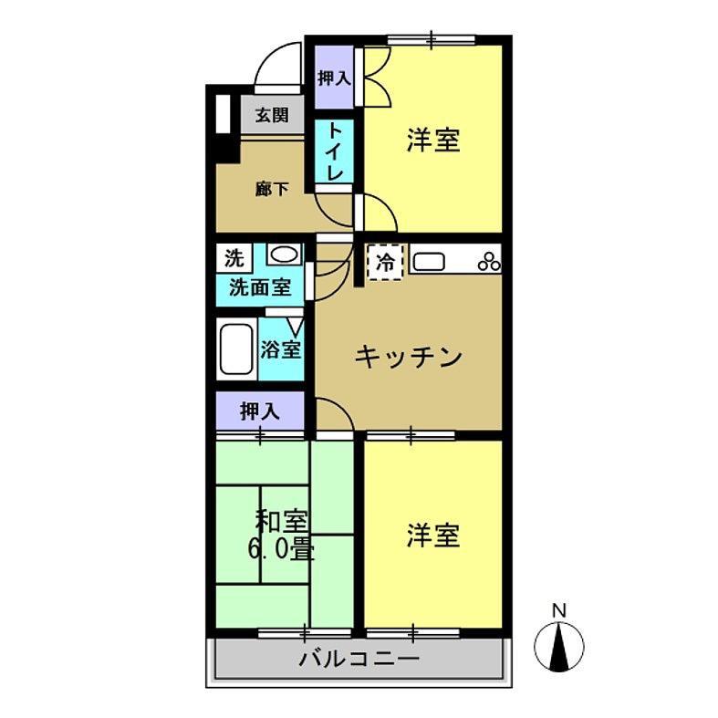 パラシオ東海(3DK/3階)の間取り写真