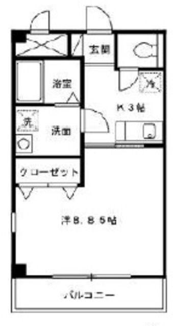 AMENITY COURT(1K/3階)の間取り写真