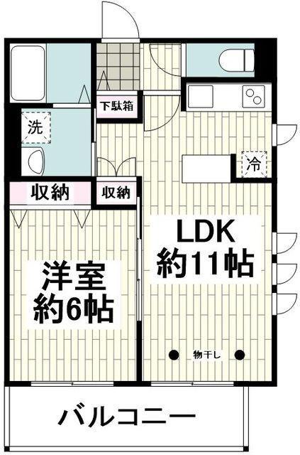 プランドール(1LDK/2階)の間取り写真