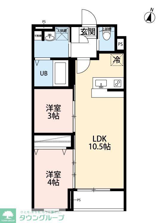 ROBOT HOME 新田(2LDK/3階)の間取り写真