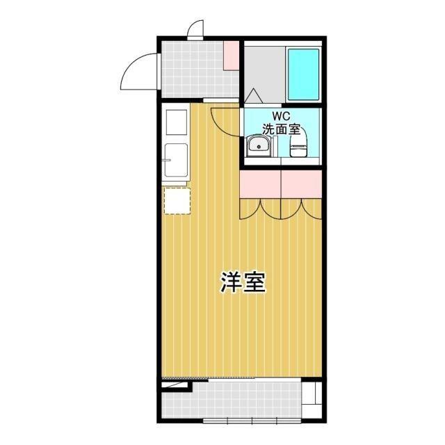 びゅうHEIM.H・Y(ワンルーム/1階)の間取り写真