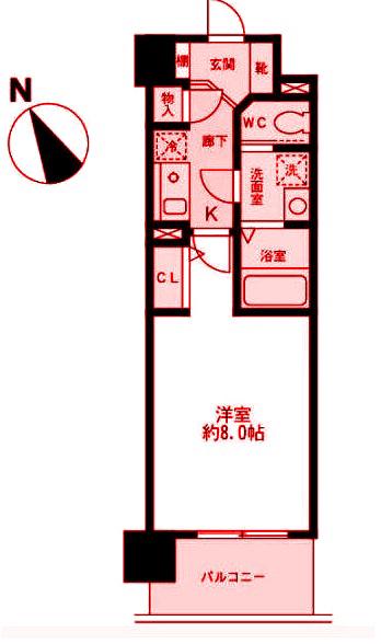 サンシエスタ鶴ヶ峰(1K/3階)の間取り写真