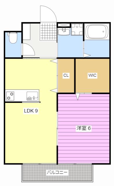 ガーデンコートA(1LDK/2階)の間取り写真