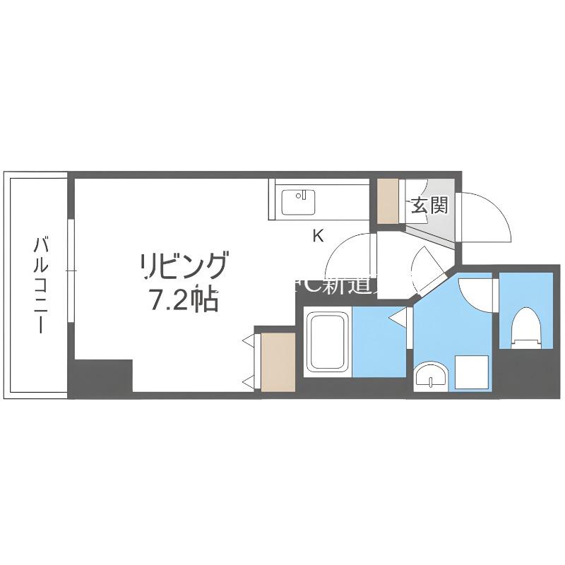 アルファスクエア北15条(1K/6階)の間取り写真