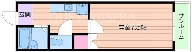 コーポサンライフ(1K/2階)の間取り写真