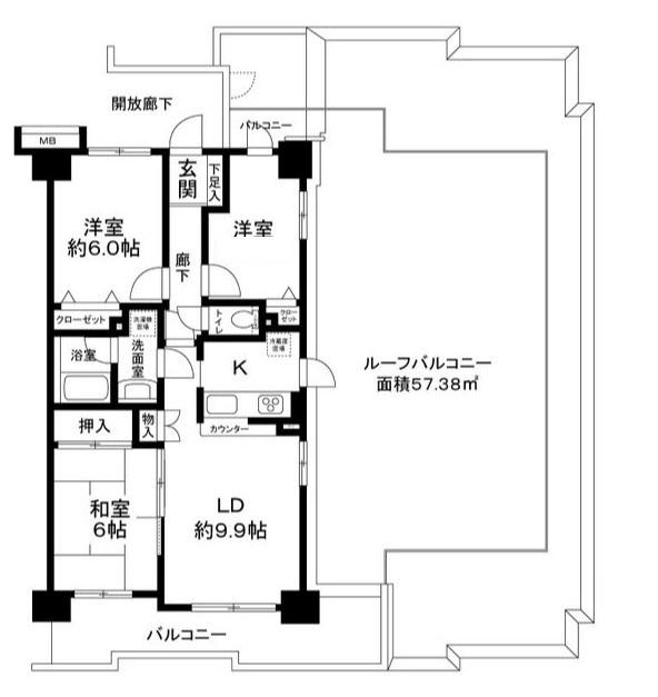 ソルフェスタ赤羽(3LDK/8階)の間取り写真