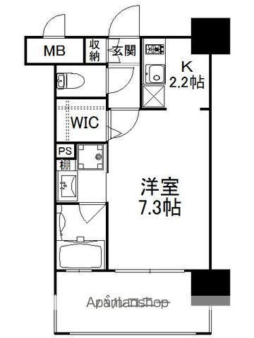 エンクレスト薬院NOBLE(1K/4階)の間取り写真