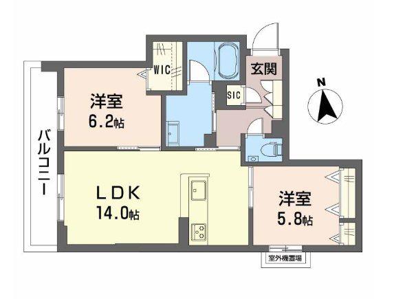 シャーメゾン マイレ(2LDK/3階)の間取り写真