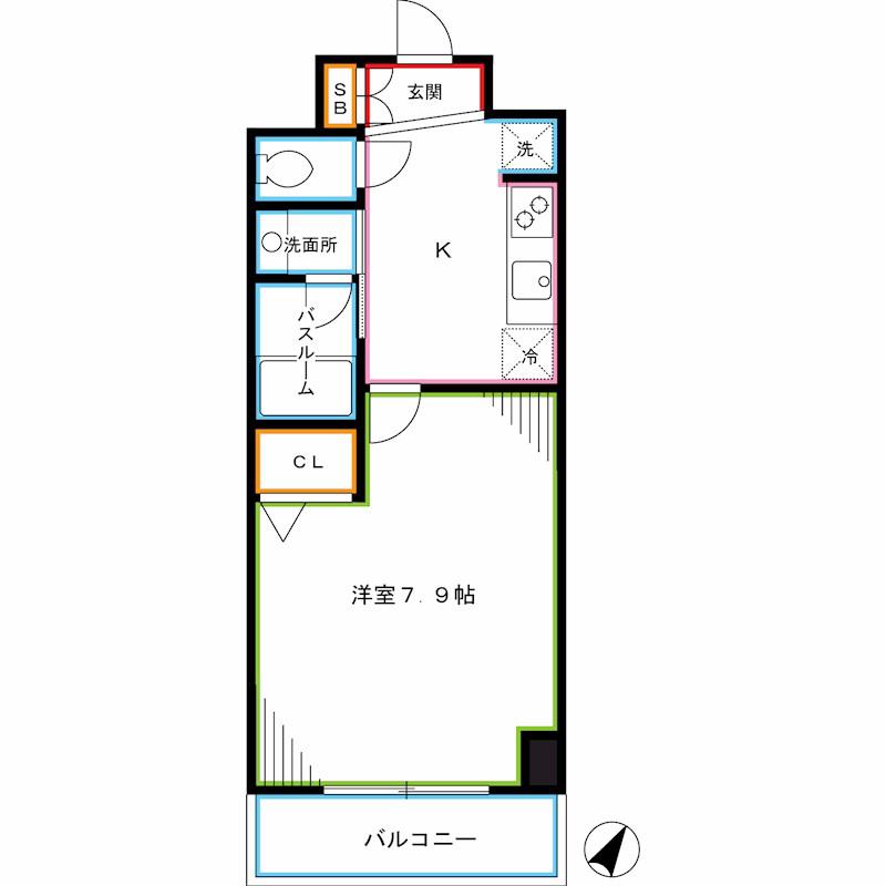 シャンティビラージュ(1K/3階)の間取り写真