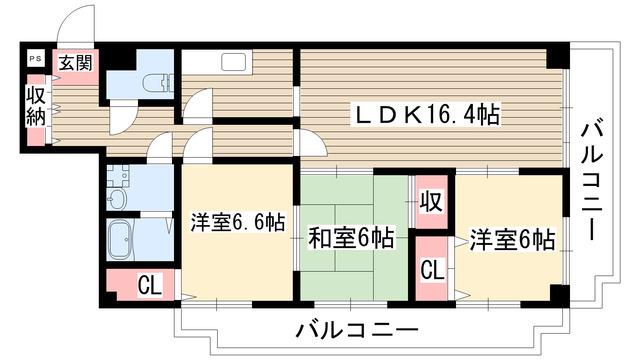 メゾン五反田(3LDK/2階)の間取り写真