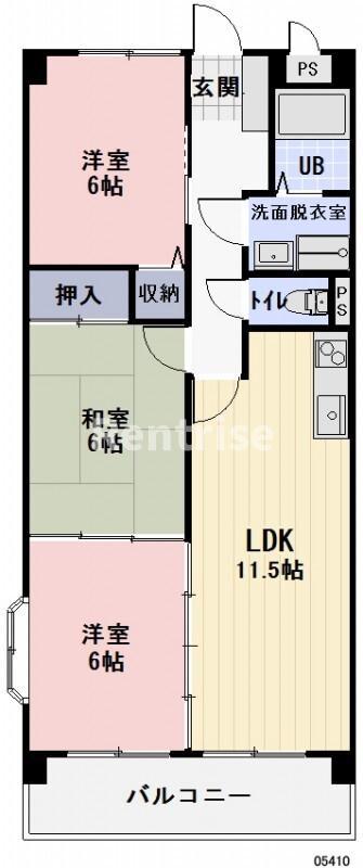 ラヴィアンクレール(3LDK/1階)の間取り写真